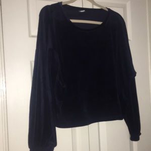 XL Old Navy Cropped Velour Soft Navy Blue cropped sweatshirt